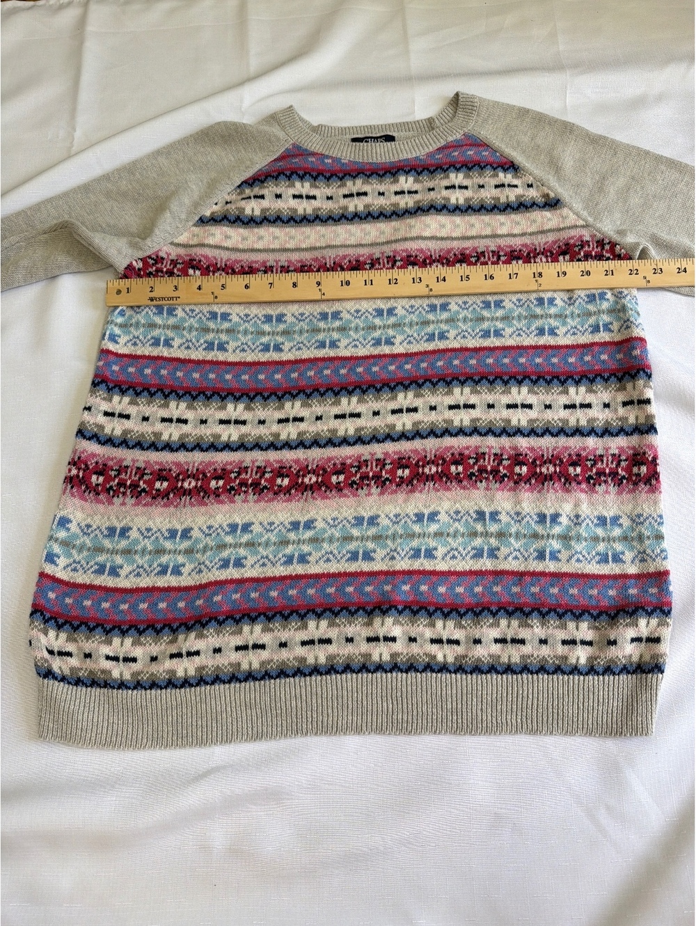 Chaps Women’s Fair Isle Multicolor Cotton Blend Crew Neck Sweater size 1X NWT - Picture 3 of 7
